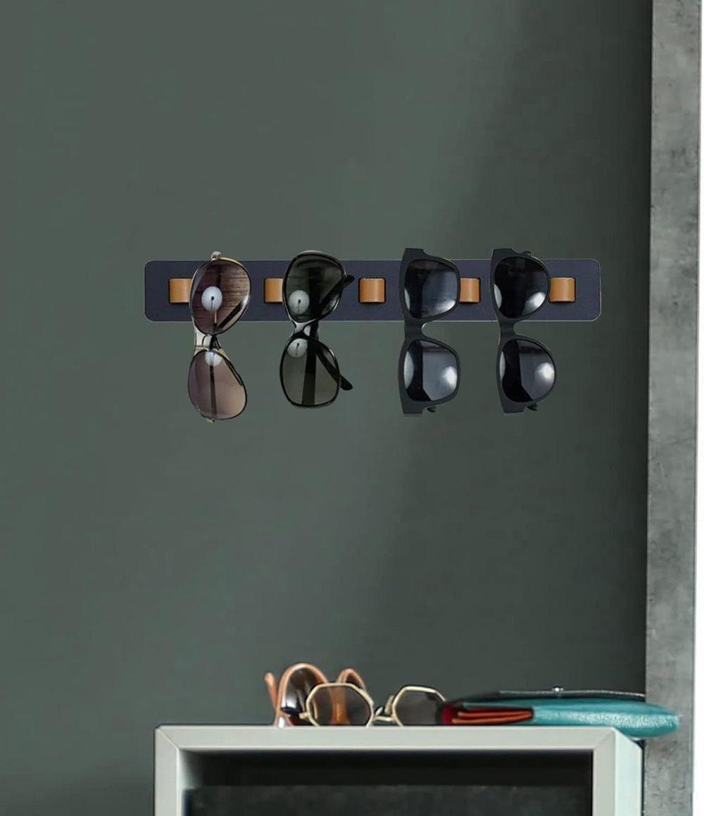 Eyeglass Holder Stand Organizer Wall Mounted for Sunglasses and Eyeglasses, Black V1188-MS-325-1167