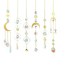 Solar Wind Chimes 6-pack with Crystal Pendants, Reflects Light for Beautiful Patterns, 12 inches, Gold V1188-MS-325-1168
