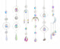6-pack Solar Wind Chimes with Crystal Pendants, 12 inches, Silver - Reflects Light for Beautiful Patterns V1188-MS-325-1169