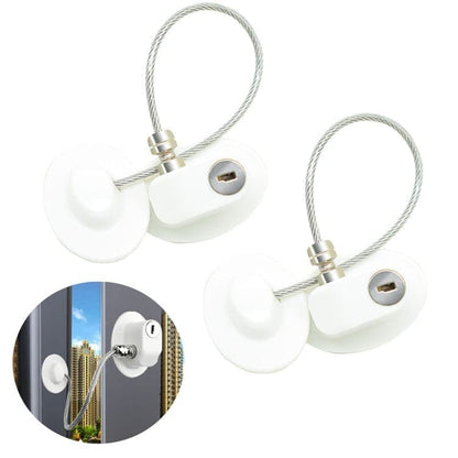 2 Child Safety Locks Self-Adhesive Durable Easy to Use for Refrigerators Cabinets Windows Toilet Lids, White V1188-MS-325-1174