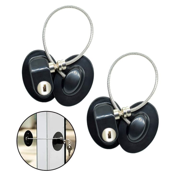 2 pcs Child Safety Lock Self-Adhesive for Refrigerators Cabinets Windows Toilet Lids, Black V1188-MS-325-1175