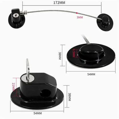 2 pcs Child Safety Lock Self-Adhesive for Refrigerators Cabinets Windows Toilet Lids, Black V1188-MS-325-1175