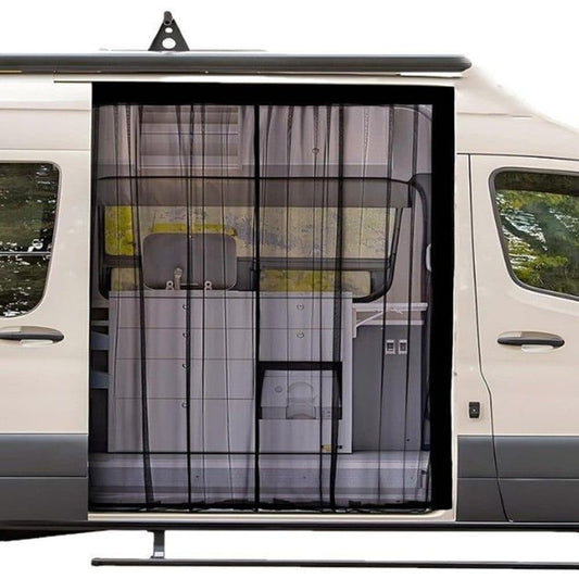 Universal Mosquito and Sun Protection Net for Car Trunk, 210 x 150 cm, Black, Compatible with Motorhomes and V1188-MS-325-1178