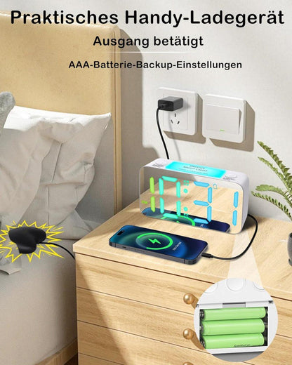 15-color display vibrating alarm clock with rainbow heart suspension, 7-color night light, USB charger, power V1188-MS-325-1197