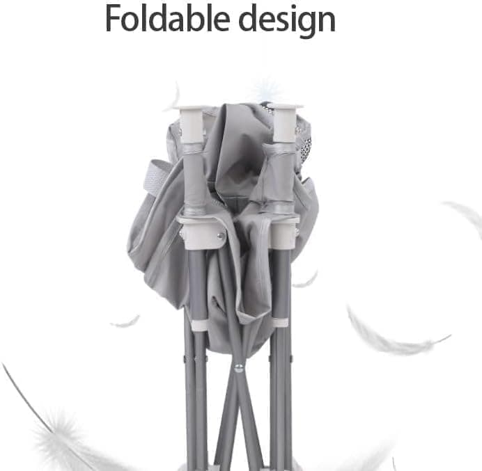 Foldable Highchair for Children with Sunshade and Removable Food Tray, Portable, Beige V1188-MS-325-1210