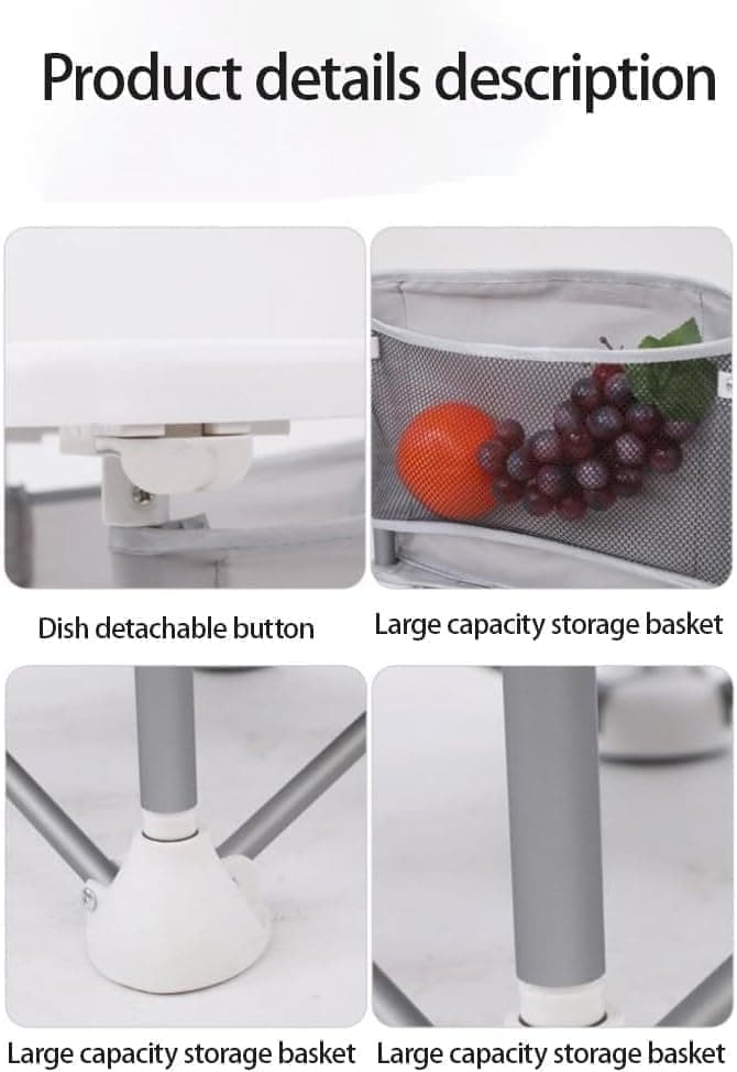 Foldable Highchair for Children with Sunshade and Removable Food Tray, Portable, Beige V1188-MS-325-1210