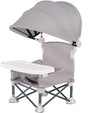 Foldable Highchair for Children with Sunshade and Removable Food Tray, Portable, Gray V1188-MS-325-1213