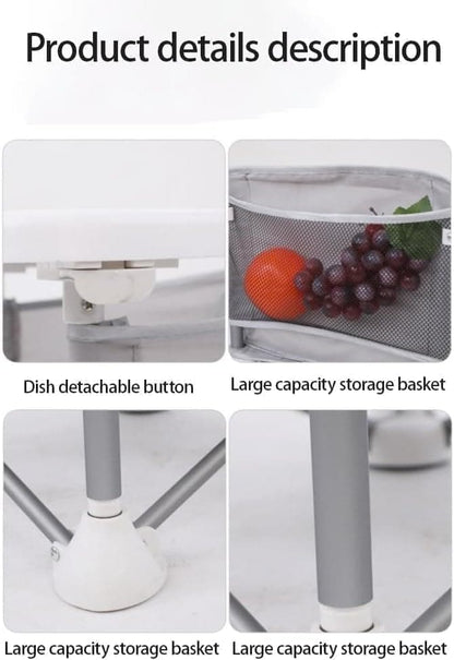 Foldable Highchair for Children with Sunshade and Removable Food Tray, Portable, Gray V1188-MS-325-1213