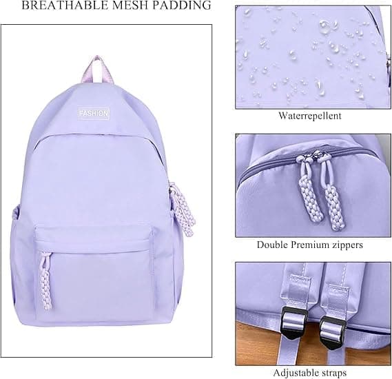 Waterproof Kids Backpack Lightweight School Travel Bag for Children, Purple V1188-MS-325-1222