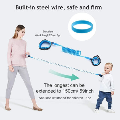165 cm Kids Safety Leash Wrist Harness with Strap, Blue, for Children V1188-MS-325-1224