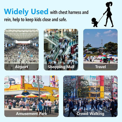 165 cm Kids Safety Leash Wrist Harness with Strap, Blue, for Children V1188-MS-325-1224