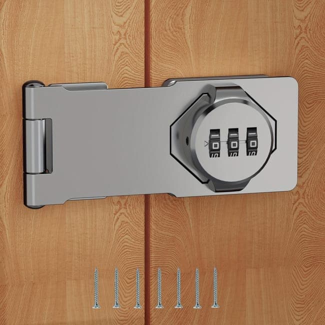 3-Digit Keyless Cabinet Lock with Knob, Durable Stainless Steel, Compatible with Wooden Boxes and Cabinets, V1188-MS-325-1227