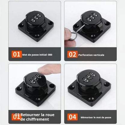 3-Digit Keyless Cabinet Lock with Knob, Durable Stainless Steel, Compatible with Wooden Boxes and Cabinets, V1188-MS-325-1227