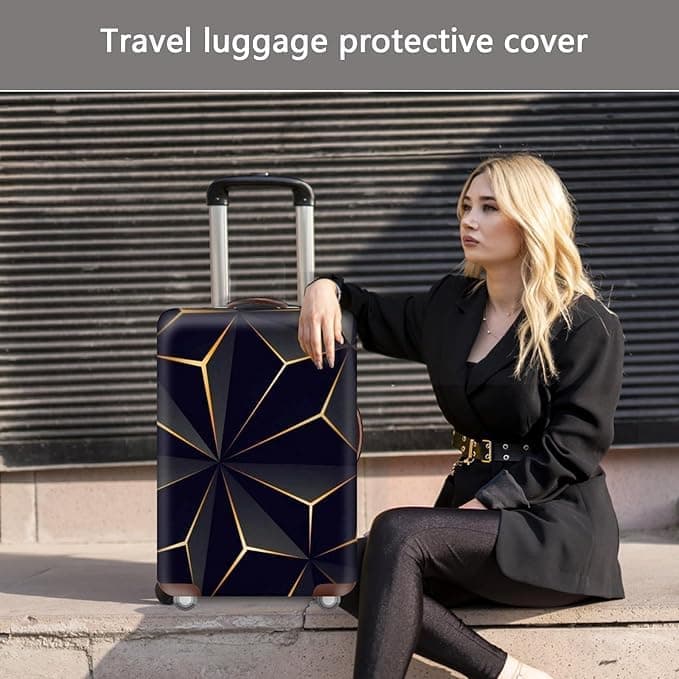1 Pack Elastic Suitcase Cover Travel Luggage Protection Scratch Resistant Washable Trolley Case, M (22-24INCH) V1188-MS-325-1232
