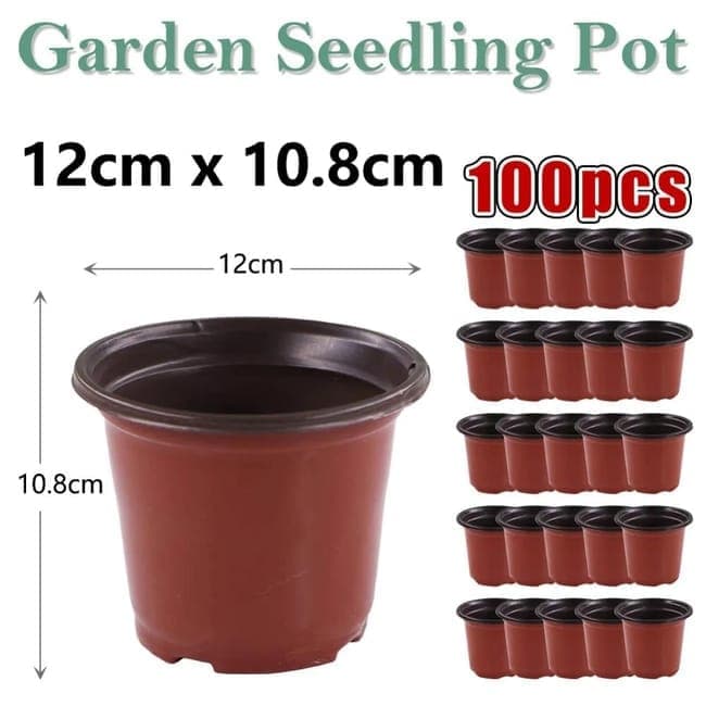 100pcs Reusable Plastic Planting Pots for Indoor and Outdoor Flower Growing, 120mm V1188-MS-325-1233