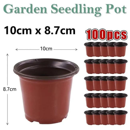 100pcs Reusable Plastic Planting Pots for Indoor and Outdoor Flower Growing, 100mm V1188-MS-325-1234