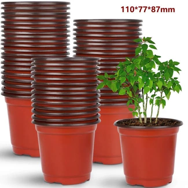 100pcs Reusable Plastic Planting Pots for Indoor and Outdoor Flower Growing, 110mm V1188-MS-325-1235