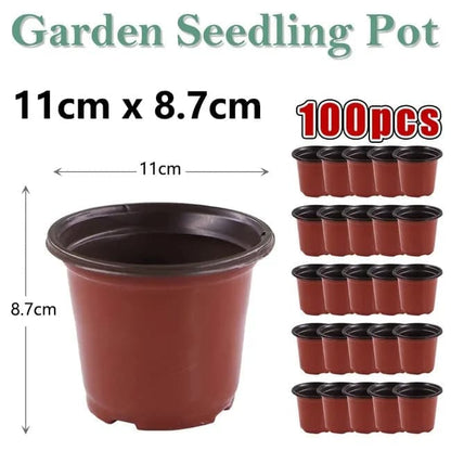 100pcs Reusable Plastic Planting Pots for Indoor and Outdoor Flower Growing, 110mm V1188-MS-325-1235
