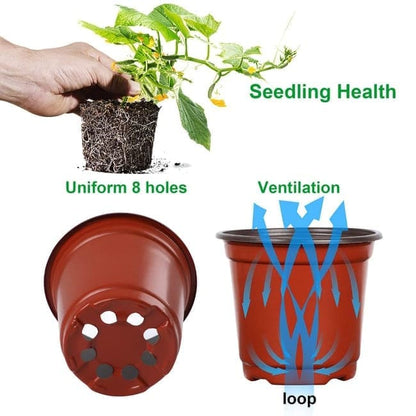 100pcs Reusable Plastic Planting Pots for Indoor and Outdoor Flower Growing, 90mm V1188-MS-325-1236