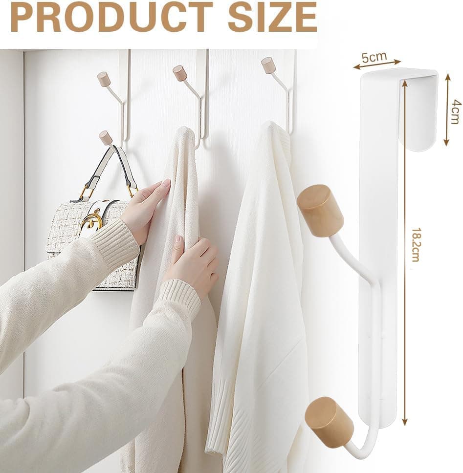 4 Pack Hanging Hooks for Doors, Single Door Hook V1188-MS-325-1237