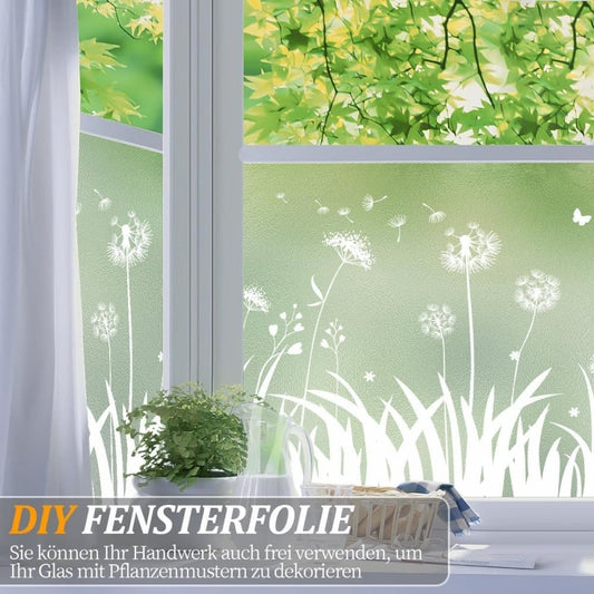 Frosted Window Film Removable Static Cling Floral Design for Kitchen Privacy, 44.5 x 200 cm V1188-MS-325-1238