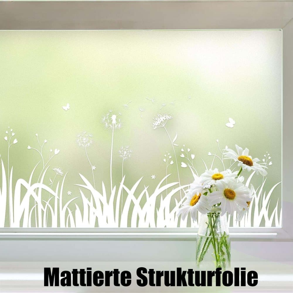 Frosted Window Film Removable Static Cling Floral Design for Kitchen Privacy, 44.5 x 200 cm V1188-MS-325-1238