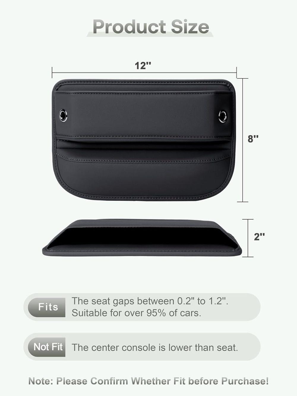 2-Pack Universal Car Storage Leather Bags, Brown/Black, Compatible with All Vehicles V1188-MS-325-1239