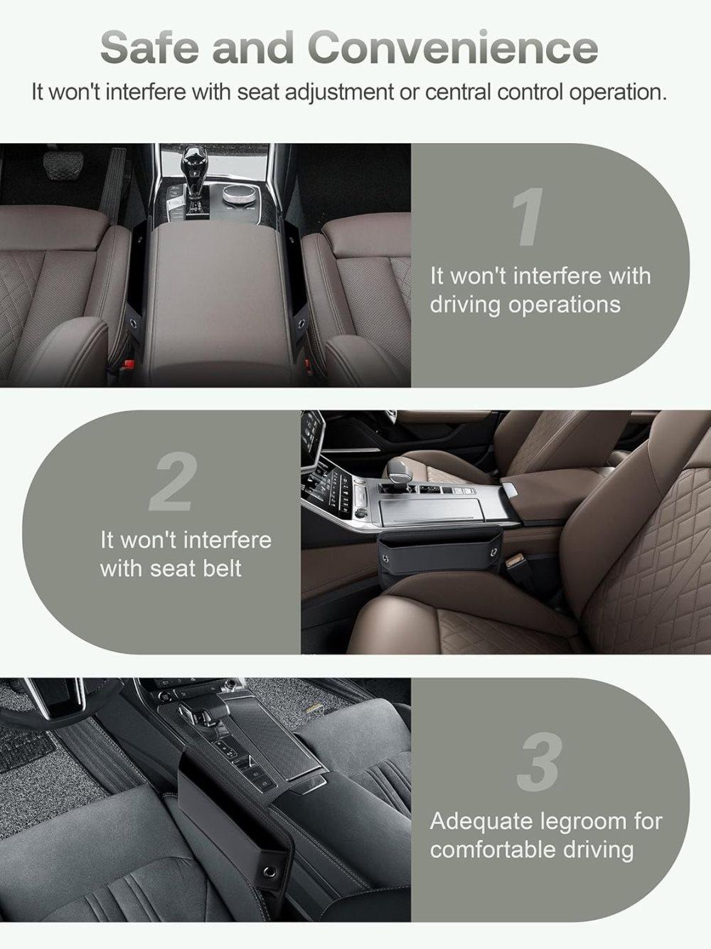 2-Pack Universal Car Storage Leather Bags, Brown/Black, Compatible with All Vehicles V1188-MS-325-1239