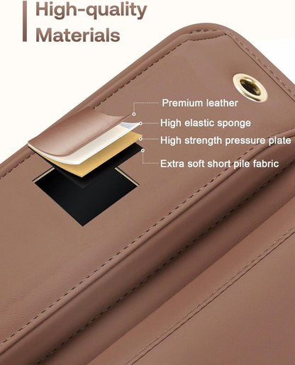 2-Pack Universal Car Storage Leather Bags, Brown/Black, Compatible with All Car Models V1188-MS-325-1240