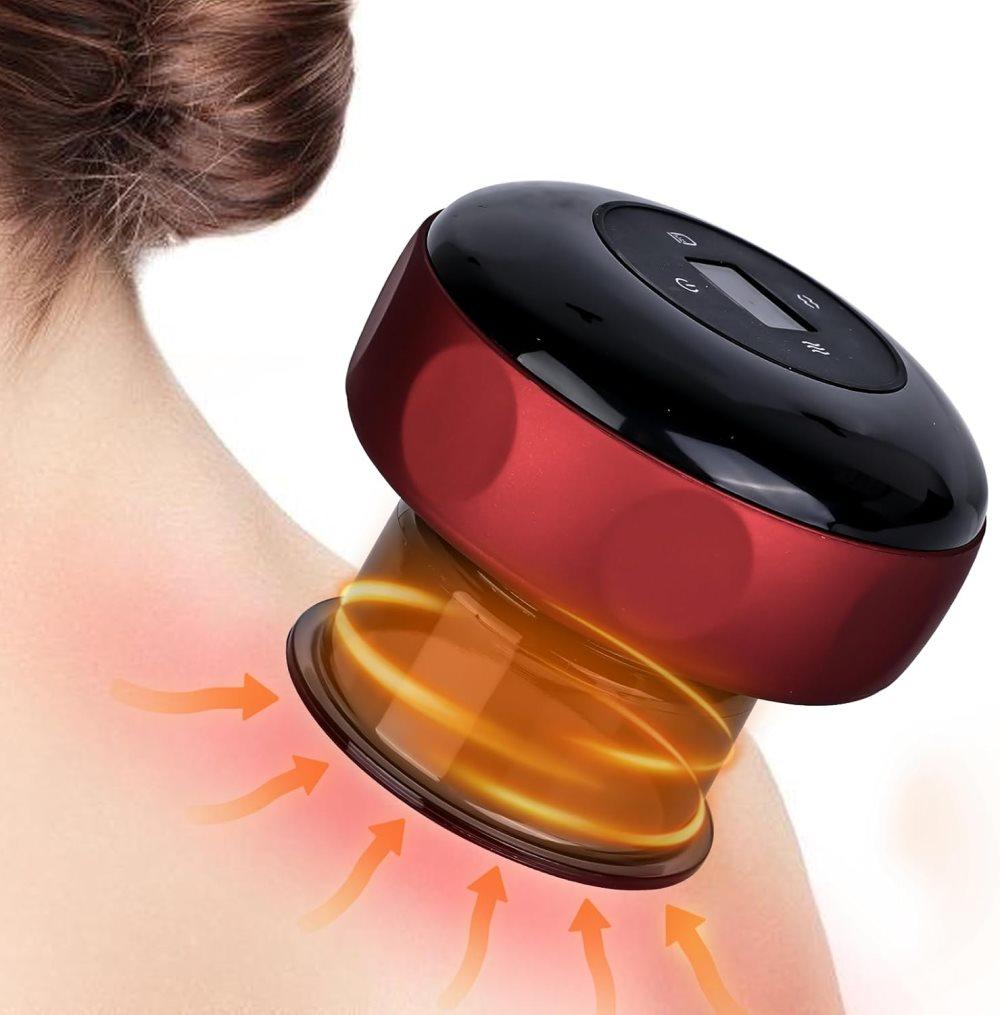 12-Speed Electric Cupping Therapy Machine Vacuum Massager Set, Red V1188-MS-325-1242
