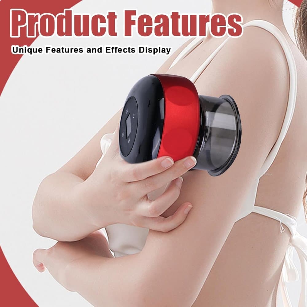 12-Speed Electric Cupping Therapy Machine Vacuum Massager Set, Red V1188-MS-325-1242
