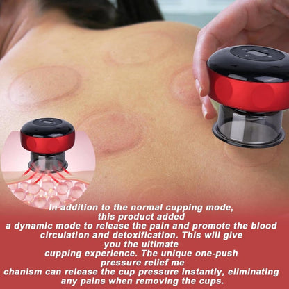 12-Speed Electric Cupping Therapy Machine Vacuum Massager Set, Red V1188-MS-325-1242