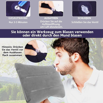 2-Pack Inflatable Travel Pillow, Compact Headrest Pillow for Camping and Travel, SZ1 V1188-MS-325-1246