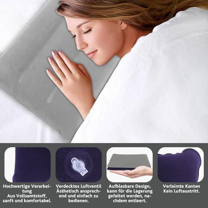 2-Pack Inflatable Travel Pillow, Compact Headrest Pillow for Camping and Travel, SZ1 V1188-MS-325-1246