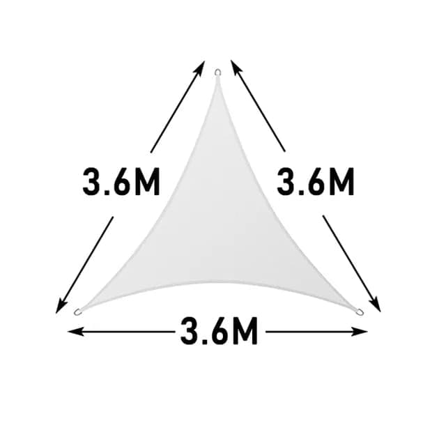 3.6x3.6x3.6m Waterproof Outdoor Triangular Sun Sail UV Protective Shade Net for Camping Garden Terrace and V1188-MS-325-1248