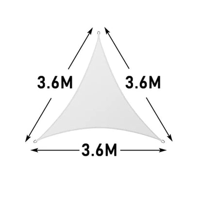 3.6x3.6x3.6m Waterproof Outdoor Triangular Sun Sail UV Protective Shade Net for Camping Garden Terrace and V1188-MS-325-1248