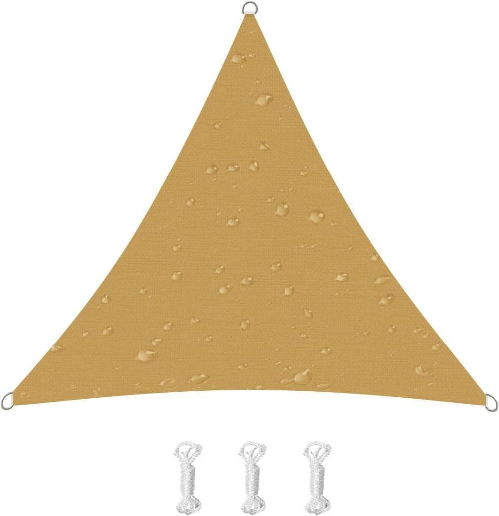 5x5x5m Waterproof Outdoor Triangular Sun Sail UV Protective Shade Net for Camping Garden and Pool, Dark Yellow V1188-MS-325-1255