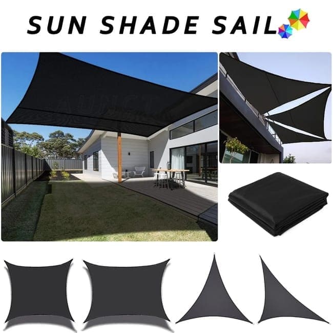 5x5x5m Waterproof Outdoor Triangular Sun Sail UV Protective Shade Net for Camping Garden and Pool, Dark Yellow V1188-MS-325-1255