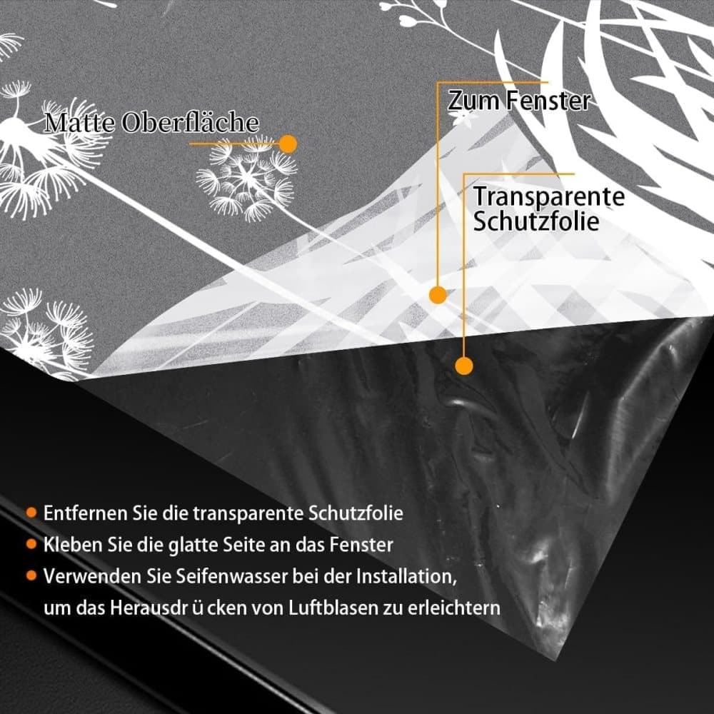 Dandelion Window Film Privacy Protection UV Blocking for Bathroom, 45cm x 200cm V1188-MS-325-1258