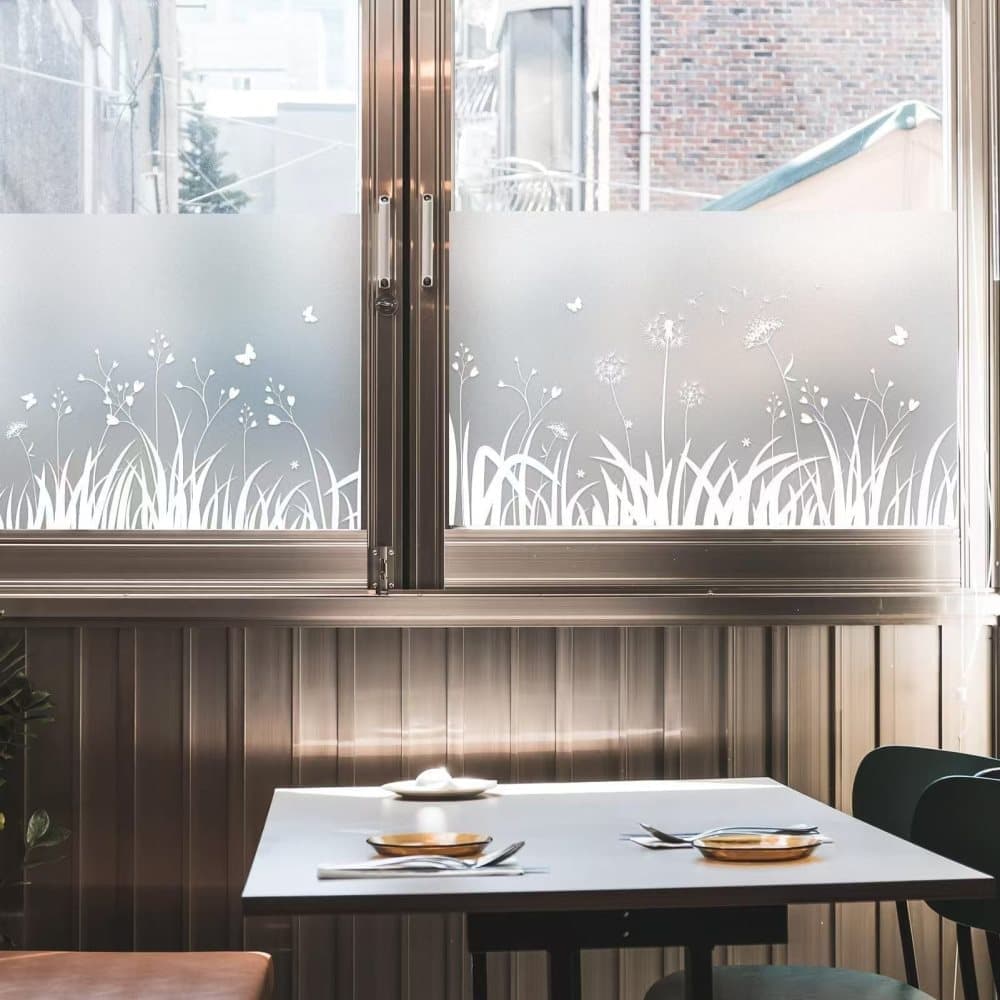 Dandelion Window Film Privacy Protection UV Blocking for Bathroom, 45cm x 200cm V1188-MS-325-1258