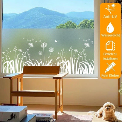 Privacy Window Film Dandelion Pattern UV Protection for Bathroom, 45cm x 500cm V1188-MS-325-1259