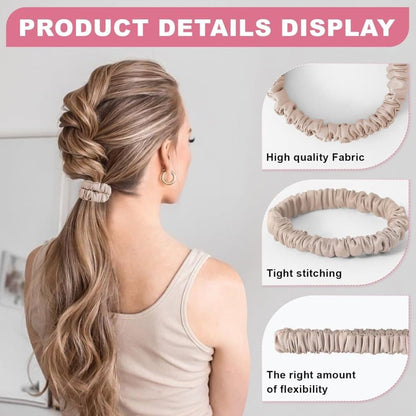 6-Pack Mulberry Silk Scrunchies Hair Bands No Damage High Elasticity, 16 Momme V1188-MS-325-1260