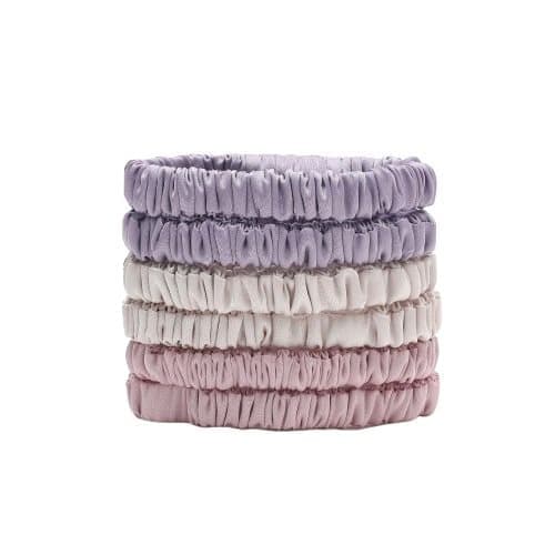 6-Pack Silk Scrunchies Hair Bands 100% Mulberry Silk Gentle No Damage High Elasticity, 16 Momme V1188-MS-325-1261