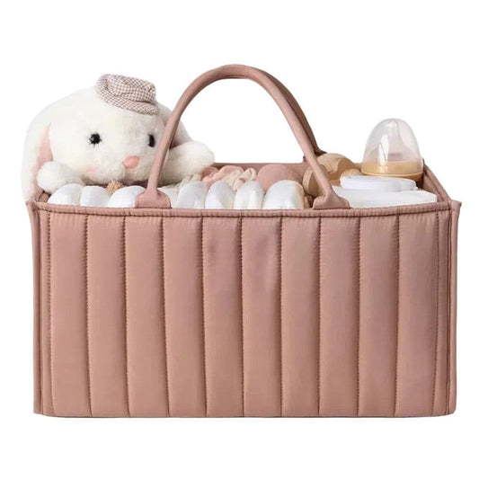 Breathable Water Resistant Baby Diaper Storage Basket Dark Pink, Large Capacity, Perfect for Home and Travel V1188-MS-325-1263