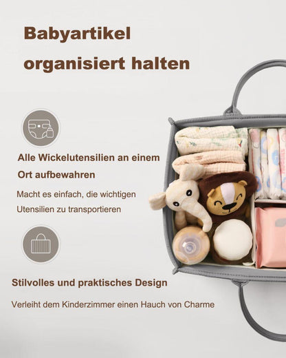 Baby Diaper Storage Basket Multifunctional Large Capacity Breathable Water Resistant for Home and Travel, Gray V1188-MS-325-1264