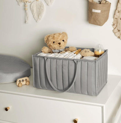 Baby Diaper Storage Basket Multifunctional Large Capacity Breathable Water Resistant for Home and Travel, Gray V1188-MS-325-1264