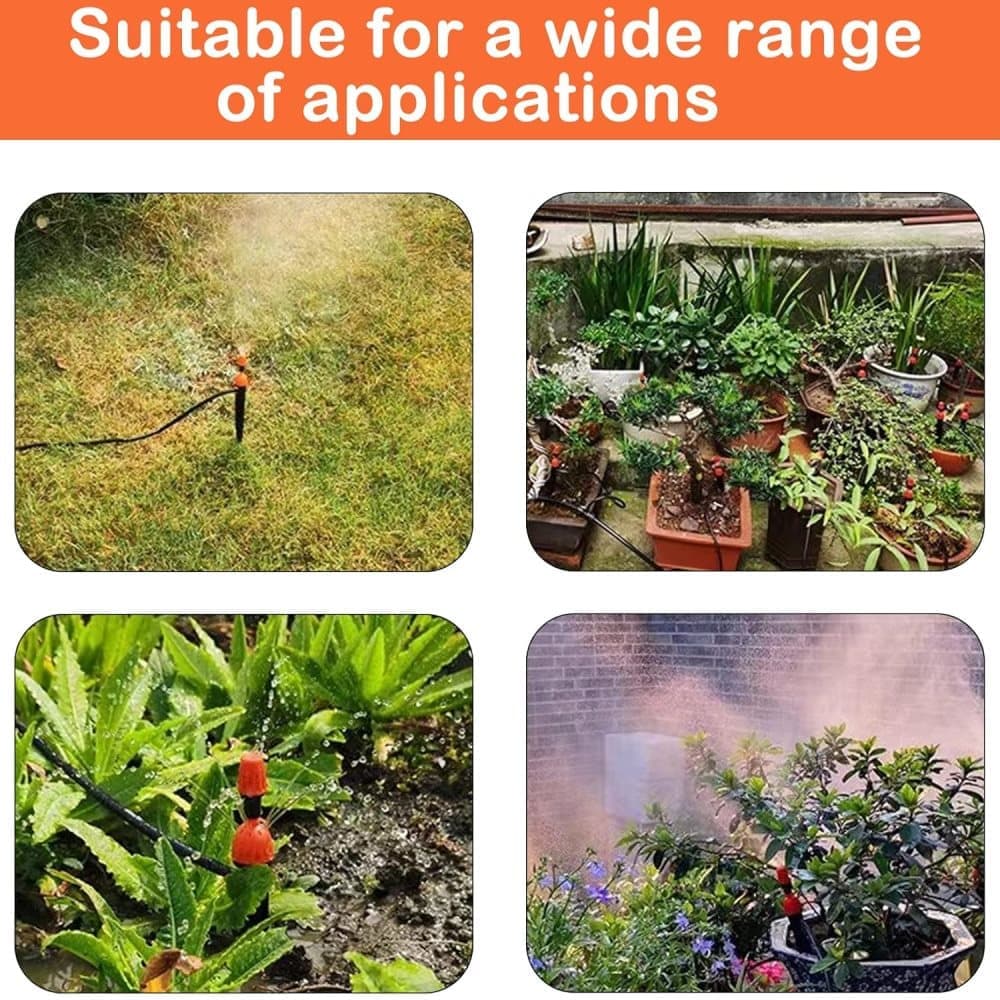 50m Automatic Drip Irrigation System for Garden Greenhouse, Lawn, Terrace, Compatible with Most Brands V1188-MS-325-1268