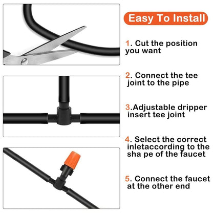 50m Automatic Drip Irrigation System for Garden Greenhouse, Lawn, Terrace, Compatible with Most Brands V1188-MS-325-1268