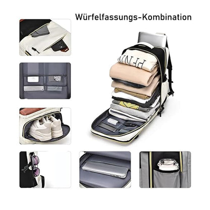 Multifunctional Backpack with Shoe Compartment for School Travel and Work, 28x19x42 cm, Green V1188-MS-325-1270