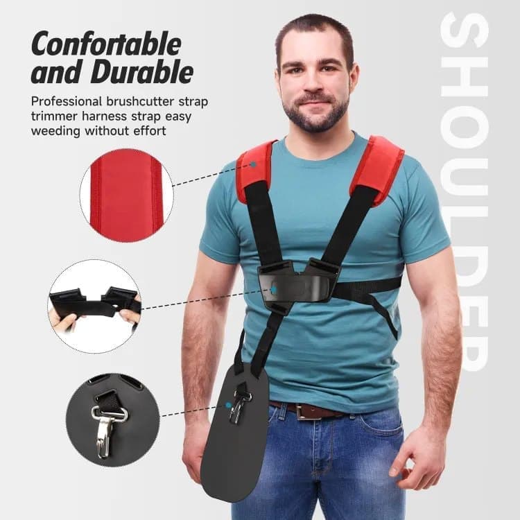 Adjustable Nylon Trimmer Strap, Compatible with Grass Trimmer and Leaf Blower, Dark Red V1188-MS-325-1273